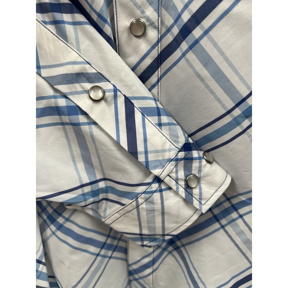 Dagon Apparel Company Men’s Snap Front Plaid Shirt Blue White Crabs Size L NWOT - Picture 4 of 10